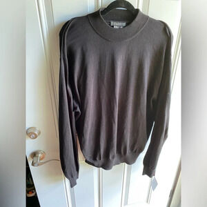 MARK SHALE Silk Cotton Pullover Sweater Black Long Sleeve Crew Neck Mens XL EUC
